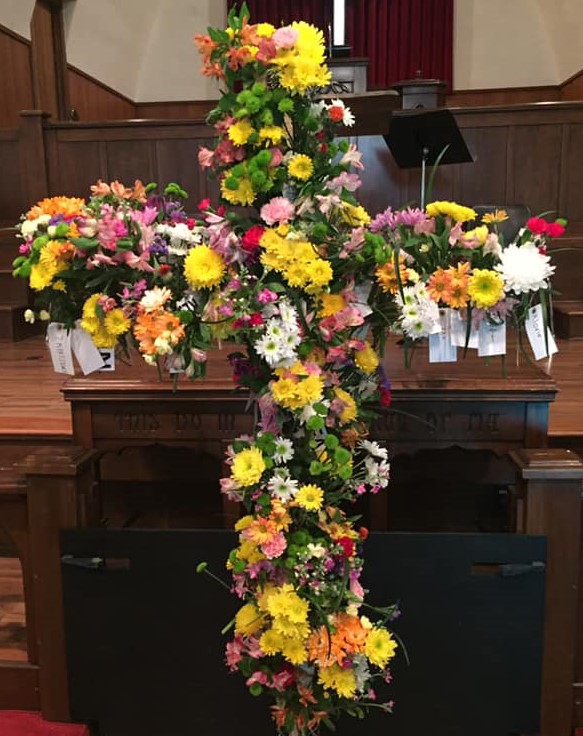 EASTER CROSS FLOWERED